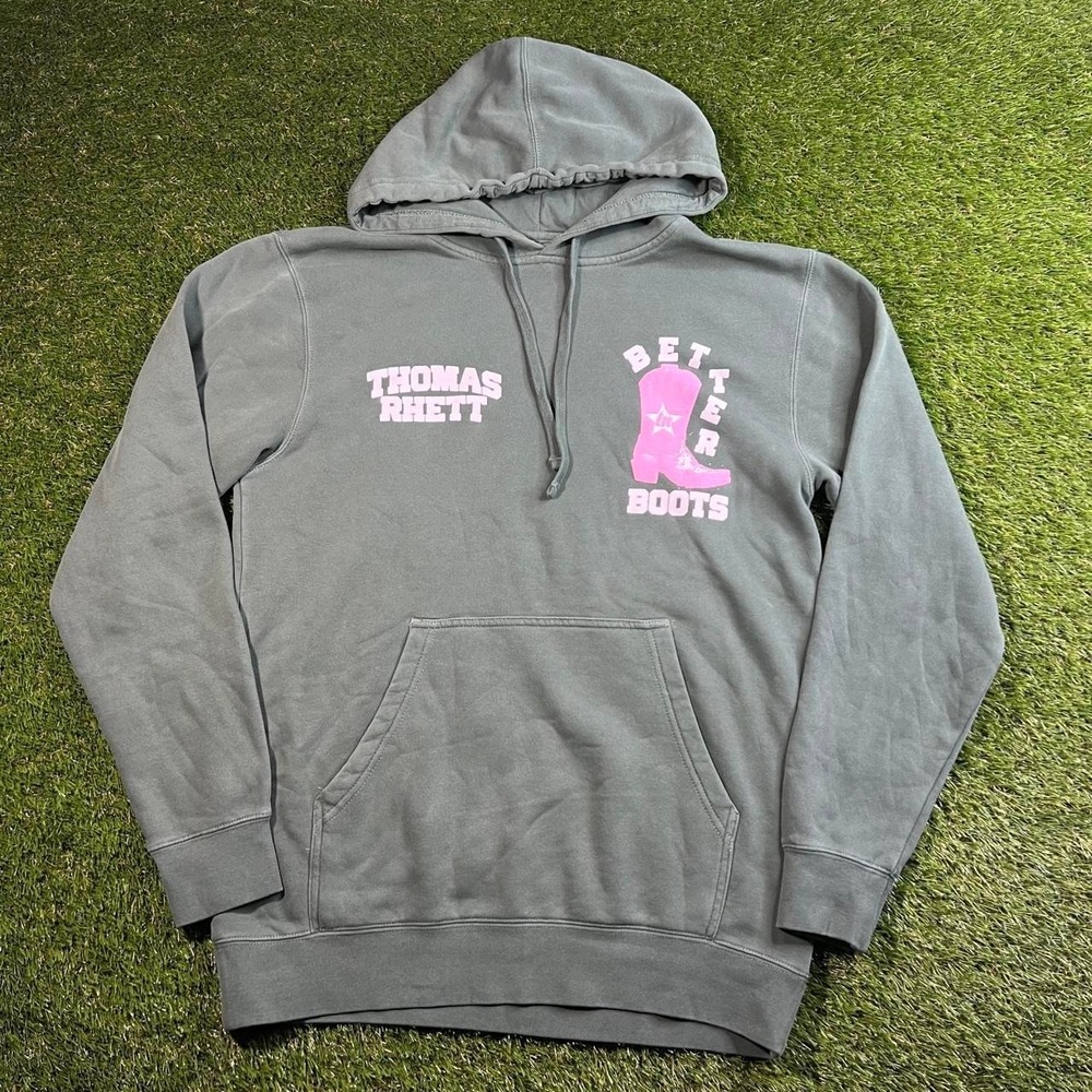 Thomas Rhett Better In Boots 2025 Tour Hoodie Medium Green Pink Concert Merch 25